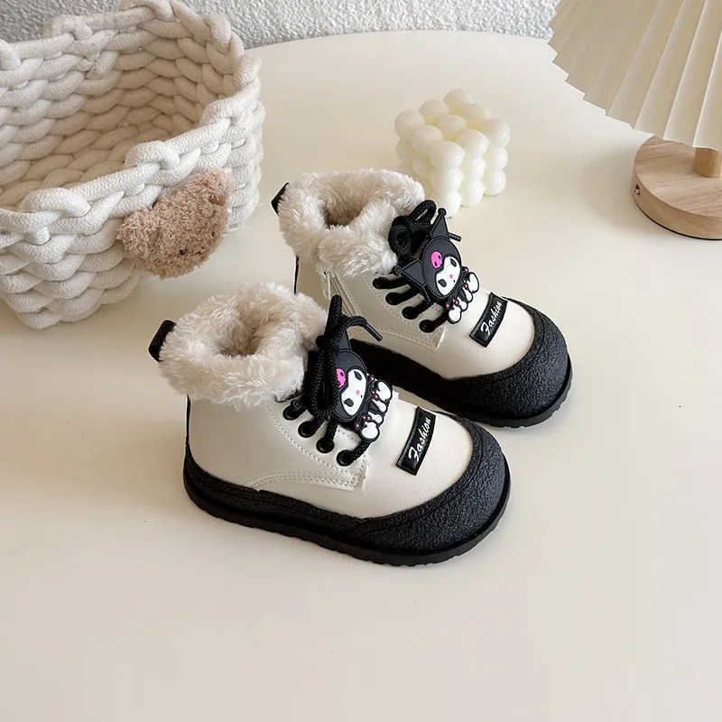 Sanrio Girl Winter Boots Cute Kuromi Snow Boots for Children Princess Fashion Cartoon Kids Princess Causal Ankle Boots Non-slip H251110