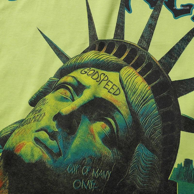 Men's T Shirts 25SS High Quality Real Po T-shirts Men Women Street Fashion Green Short Sleeve Top Tee