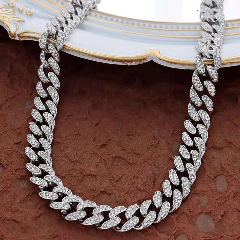 High quality 12mm gold-plated fashionable body chain rap style necklace hip-hop pearl jewelry