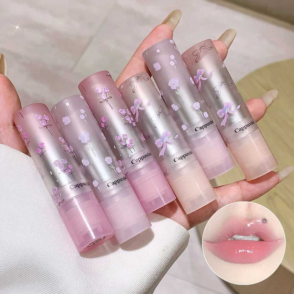 Cappuvini Sweet Girl Lip Gloss Mirror Lip Glaze Pouty Lips Moisturizing Water Light Long-lasting Makeup Lipstick Valentines GiftT251110