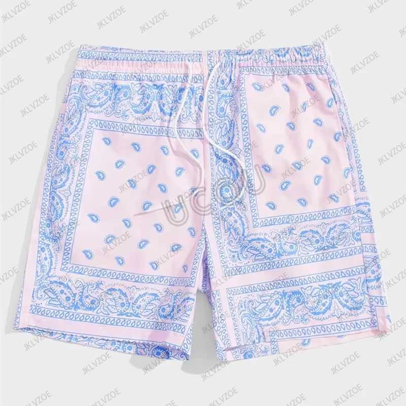 Classic Perris Pattern Beach Shorts for Men Retro Printed Drawstring Board Shorts Casual Hawaiian Children/Adults Swimming Luggage X250410