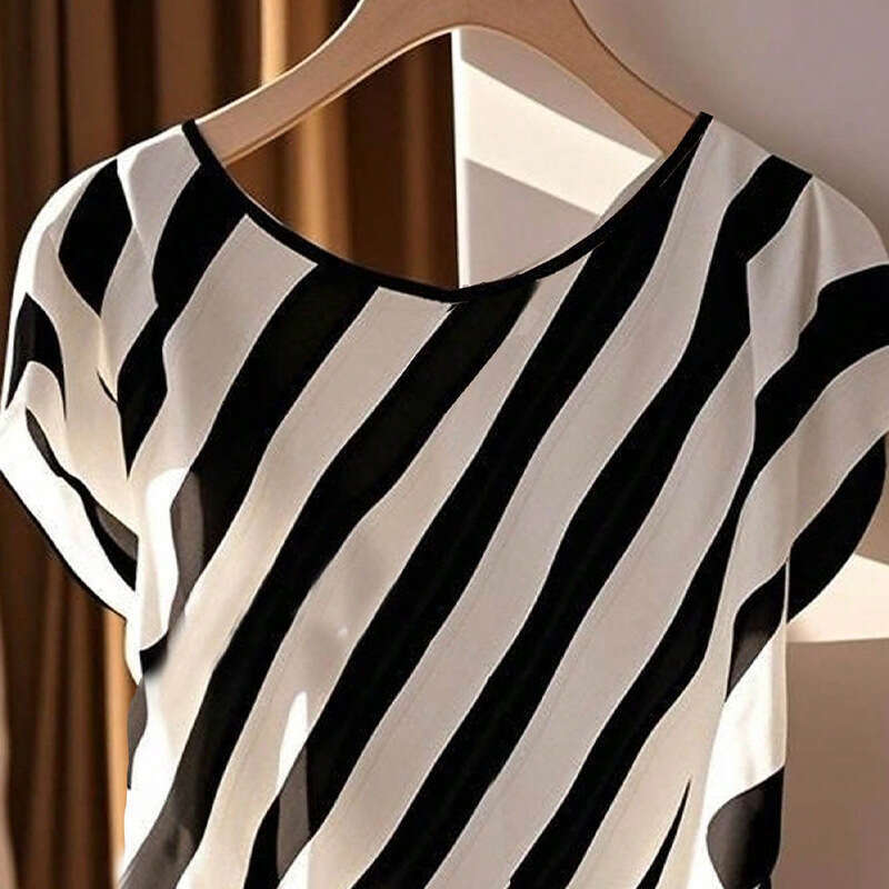 Cross-Border Amazon Foreign Trade Wish Women's Clothing 2025 Summer European and American Vacation Style Twill Shirt Tie Short Sleeve Top