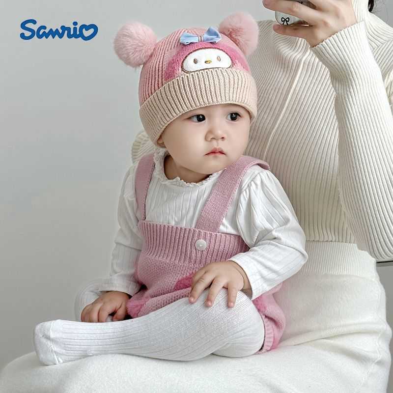 Sanrio Baby Hat Infant Autumn Winter Plush Hat Boys and Girls Warm Thickened Cute Adorable Pullover Ear Protection Hat H251110