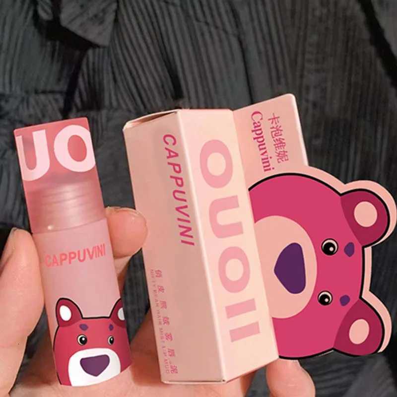 Cute Bear Lip Glaze Strawberry Red Matte Liquid Lipstick Nude Color Low Saturation Pink Lip Tint Cute Girl Makeup Lip Gloss 1pcsT251110
