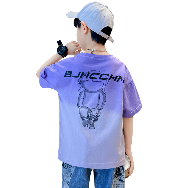GS- Ddmyshoesvip Cotton Clothing Boys Short Sleeved T Shirt Korean Version Loose And Comfortable New Style Summer Fashion Big Children S Fashion