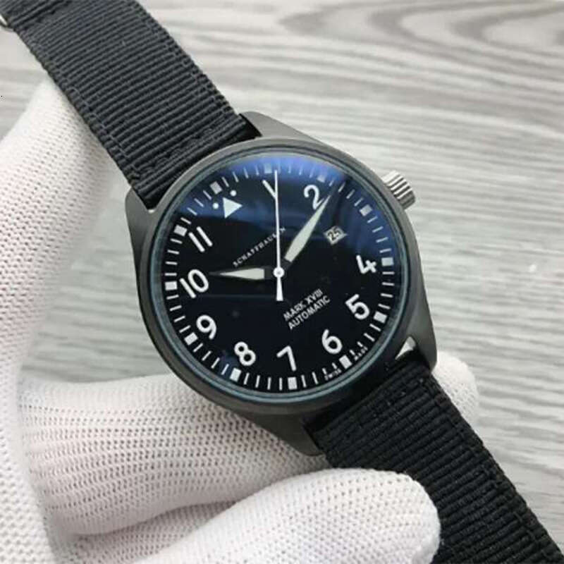 2021 News Men's Watches Automatic nical Stainless Steel Black Leather Simple 41MM PILOTS WATCH MARK XVIII Outdoor IW327012h6