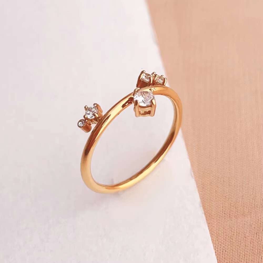Womens Ring Stainless Steel Girl Super Flash Mosan Diamond Star Ring Finger Ring