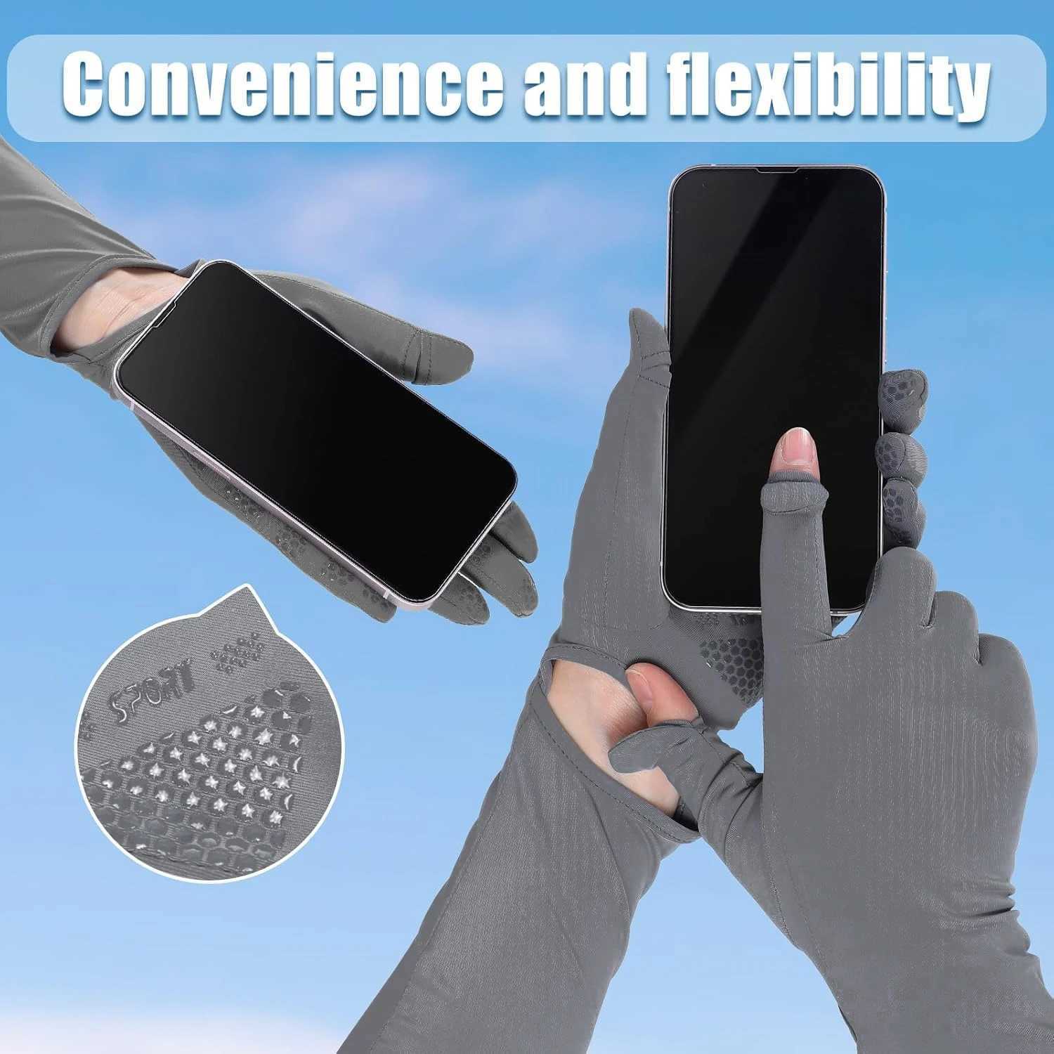 1/2/4 Pairs of UV-Resistant Sport Driving Outdoor Gloves with Full Finger Sleeves and Touchscreen Function for Long Gloves L251110