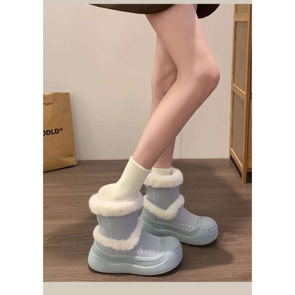 Northeast Harbin Snow for Women 2025 New Winter Fleece-Lined Thickened Warm Shoes Thick Sole Non-Slip Large Cotton Boots