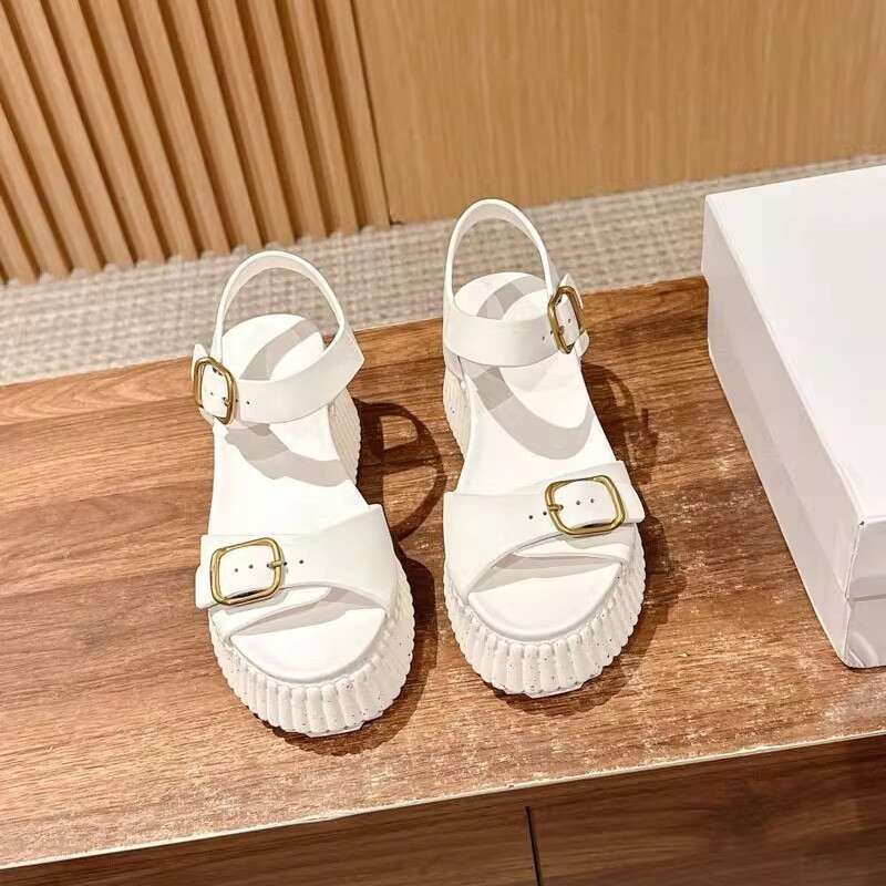 25 Summer New Thick-Soled Height-Increasing Sandals For Women, Waterproof Platform Wedge Open-Toe High Heels, Comfortable Trendy Shoes, High-End Desig