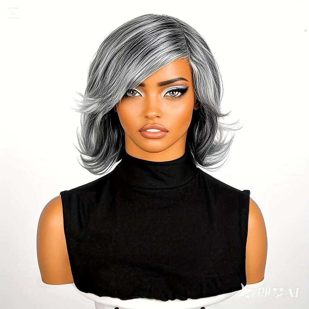 Bob Wigs Brazilian Remy Human With 180% Density, Natural Body Wave Texture, Non-Lace Rose Net Men Women, Unisex Short Hair Wig For Daily Party Wear,