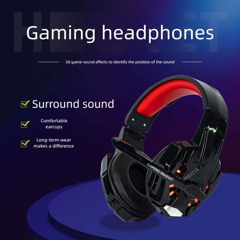Famous Brand G Computer Headset With Light Wired Live Streaming Over Ear Gaming Headphones