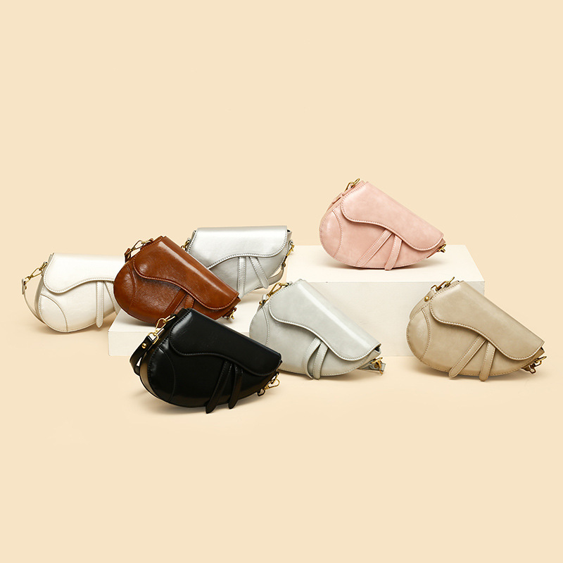 Handbag Saddle Bag Ladies Crossbody Shoulder Bag Classic Printed Leather Solid Black Designer Bag Luxury Brand Designer Bag Niche Design Casual Crossb