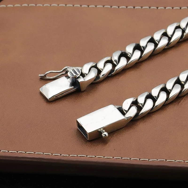 Factory Price 100% S925 Sterling Silver Bracelet 8MM Punk S925 Silver Jewelry Never Fade Men Jewelry Gifts 250409