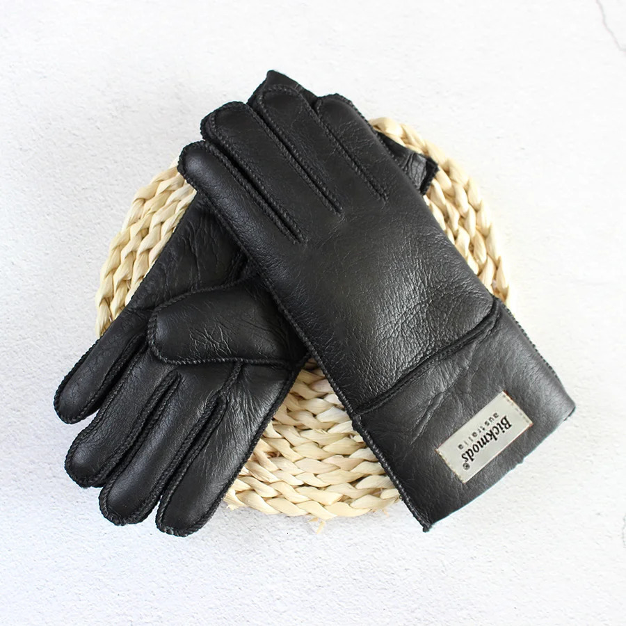 Winter Thickened Childrens Sheepskin Fur Gloves Boys and Girls Windproof Warm Students Cold-Proof Leather Finger Gloves 251106