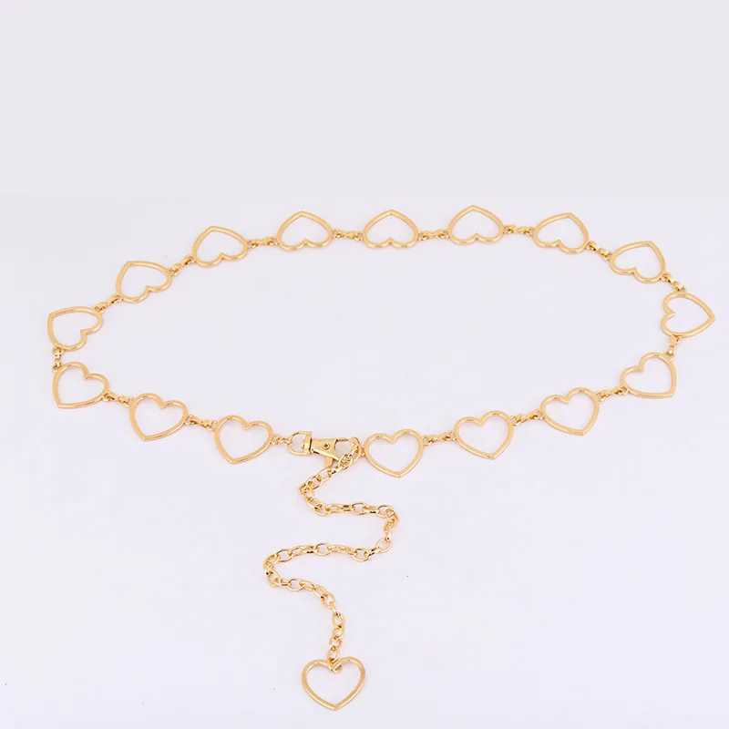 Wens Thin Waist Chain Belt Fashion Metal Foil Gold Chain Narrowband Chunky Frings Belt Cloth Accessories X250410