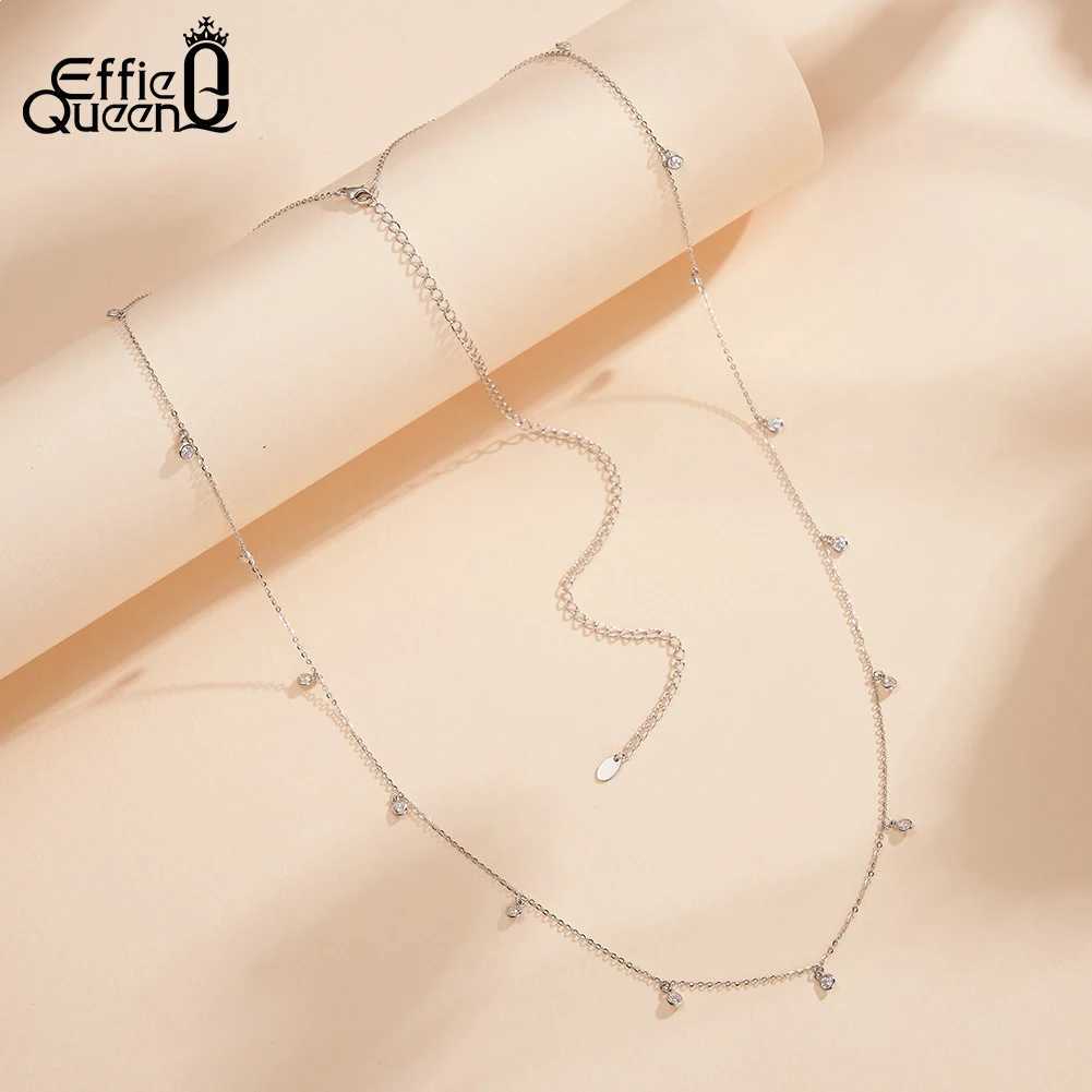Effie body belly chain 925 sterling silver CZ waist chain adjustable belt sexy bikini body chain jewelry X250410