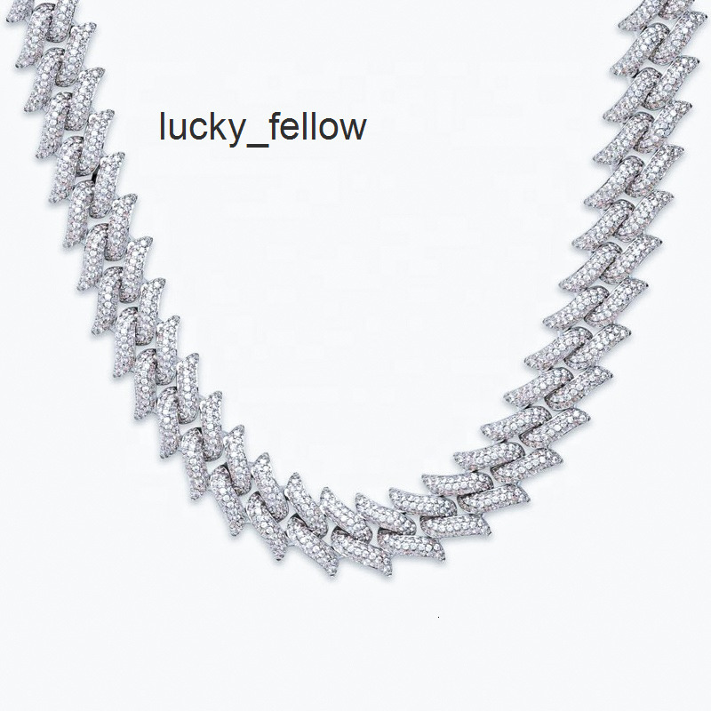 Hip Hop VVS Moissanite Mens GRA Iced Out Spiked Figaro Infinity Link Cuban Chain With 925 Sterling Silver Pass Diamond Tester