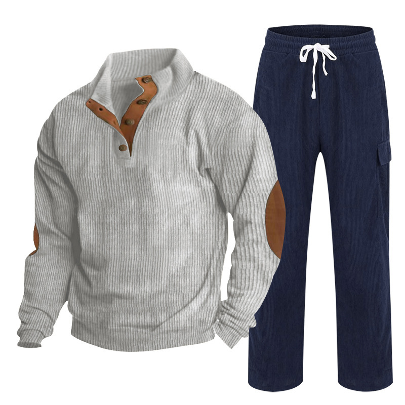 Autumn and winter new half zipper pullover stand up collar sweatshirt loose and versatile sports and leisure set