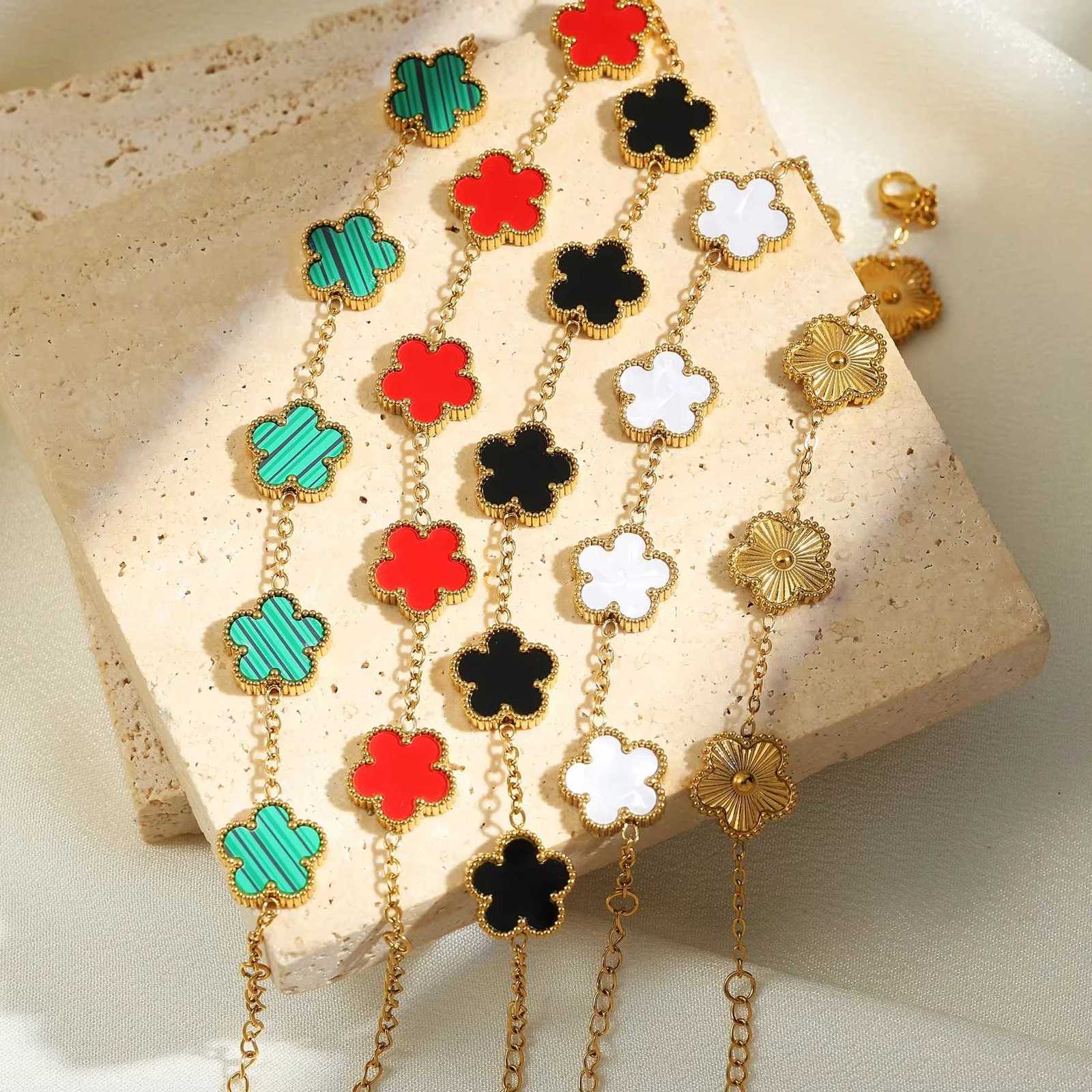 Fashion Flower Stainless Steel Bracelets Women - Gold Metal Cute Romantic Jewelry for Daily Wear, Party, Birthday T251110 H260202