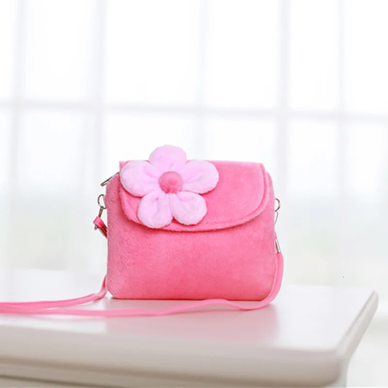 Plush Floral Childrens Shoulder Crossbody Bag Kids Mini Handbag Small Pearl Cion Purse Pouch for Kindergarten Baby Girls 251104