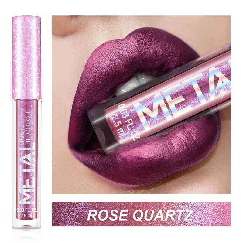 Glitter Metallic Liquid Lipstick Waterproof Shiny Shimmer Metal Lip Gloss Tint Non-Stick Cup Lipgloss Long Lasting Makeup BeautyT251110