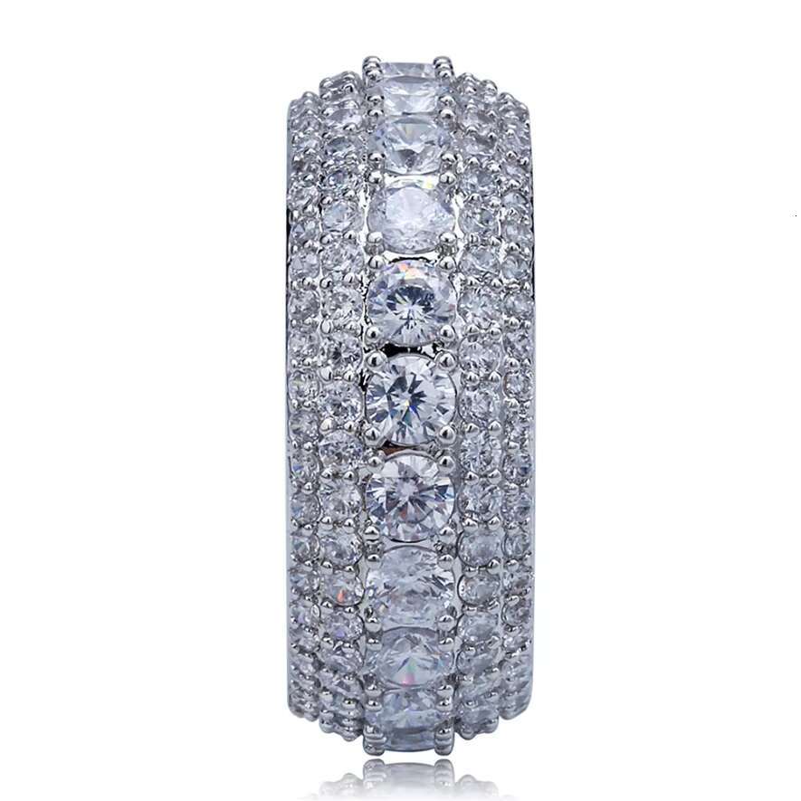 2024 Custom VVS1 D Color Moissanite Hip-Hop Bling Jewelry Rings GRA Certified 925 Sterling Silver New Silver Plated Design