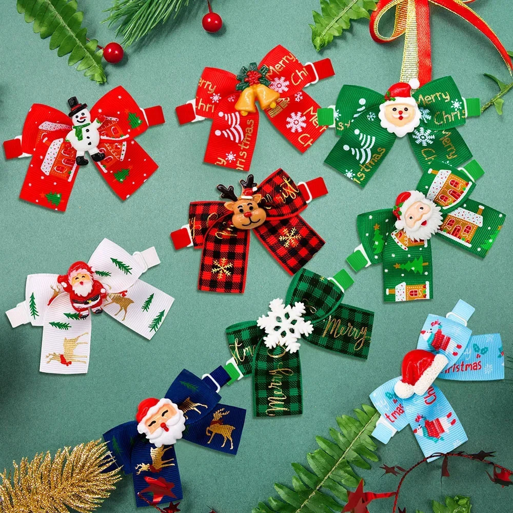 30PCS Christmas Dog Bowties For Dogs Christmas Grooming Small Dogs Pets Bowties Collar Pet Grooming Accessories For Small Dogs 251110