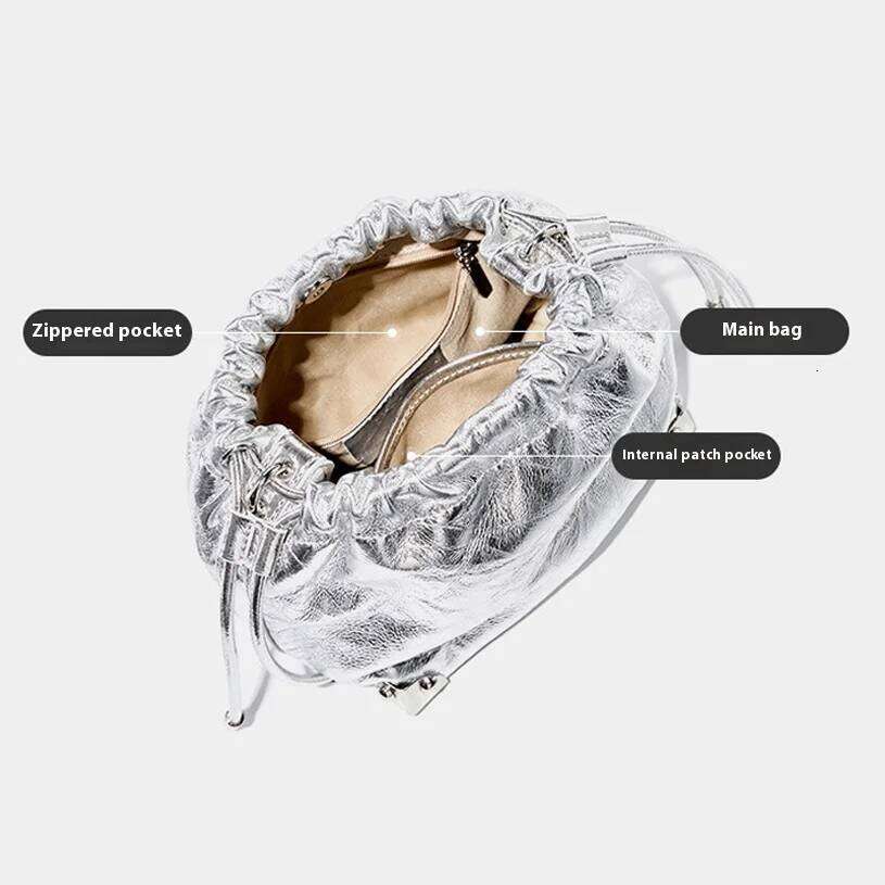 New Chinese Style Beaded Genuine Leather Handheld Wrinkled Crossbody Shoulder Bag For Women Boho Chic Clutch Purse St251110