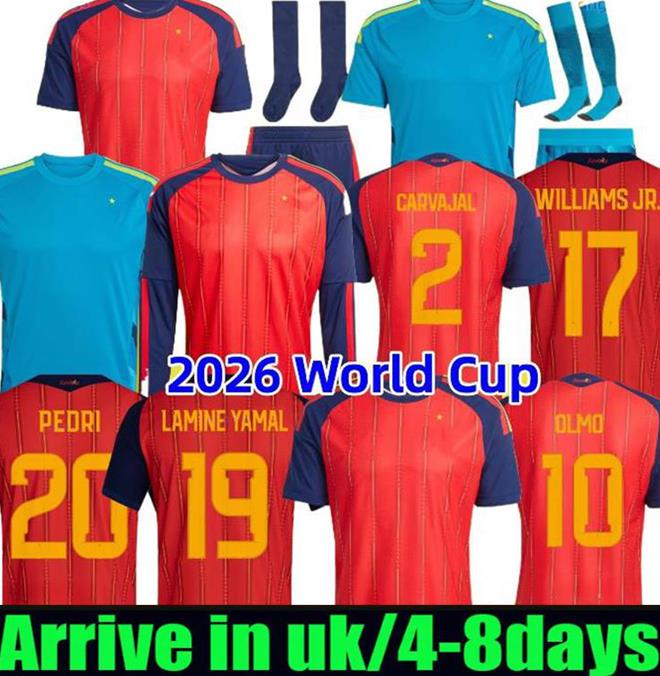 Spain 2026 2027 Soccer Jersey MORATA FERRAN CARVAJAL 26 27 National Team Football Shirt 2025 Men Kids Kit LAMINE YAMAL Camisetas Espana RODRI OYARZABAL FINAL
