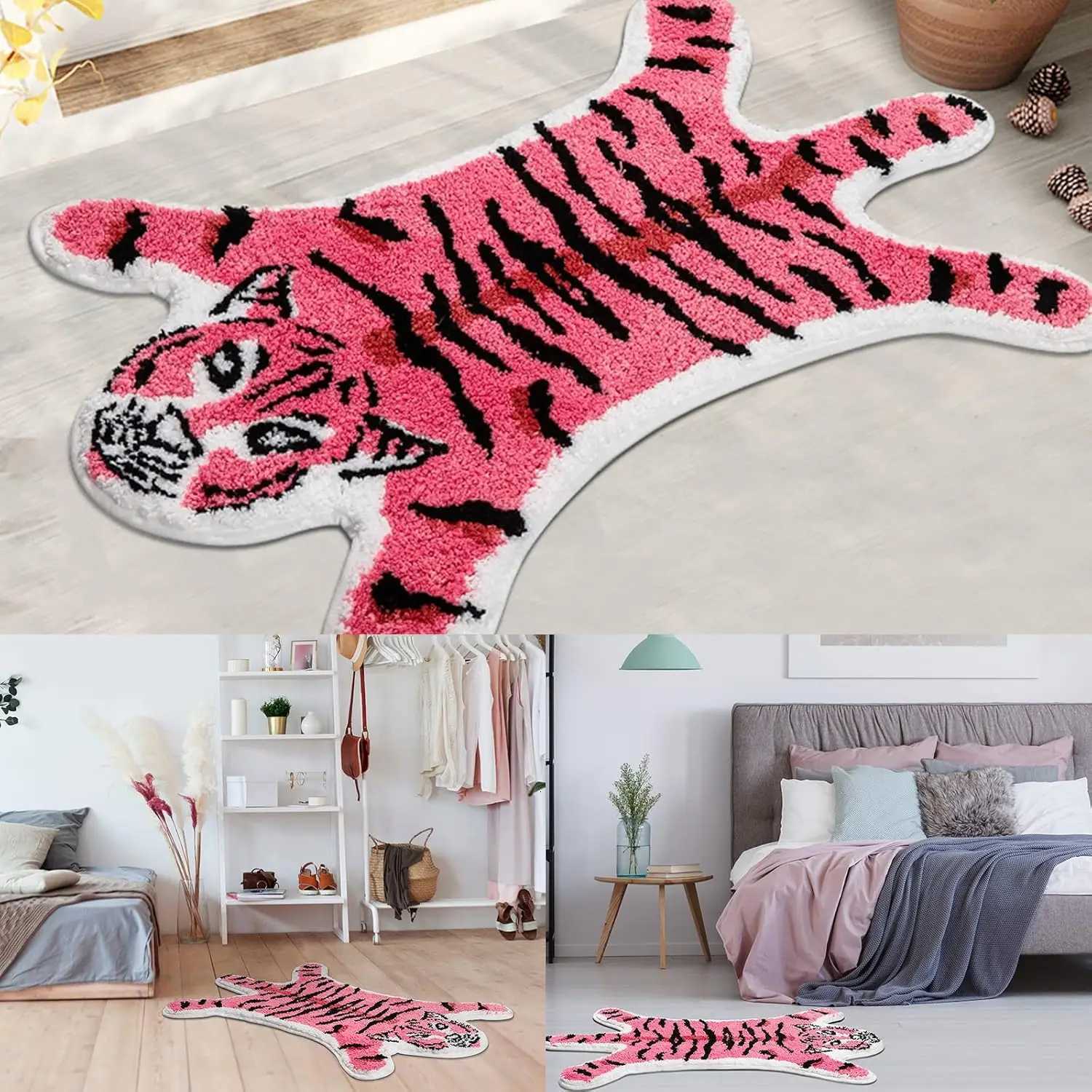 VIKAMA Cartoon Ultra-Fine Sand Carpet Cute Soft Bedroom Bathroom Mat Plush Non-Slip Entrance Door Mat Home Decoration Y251110
