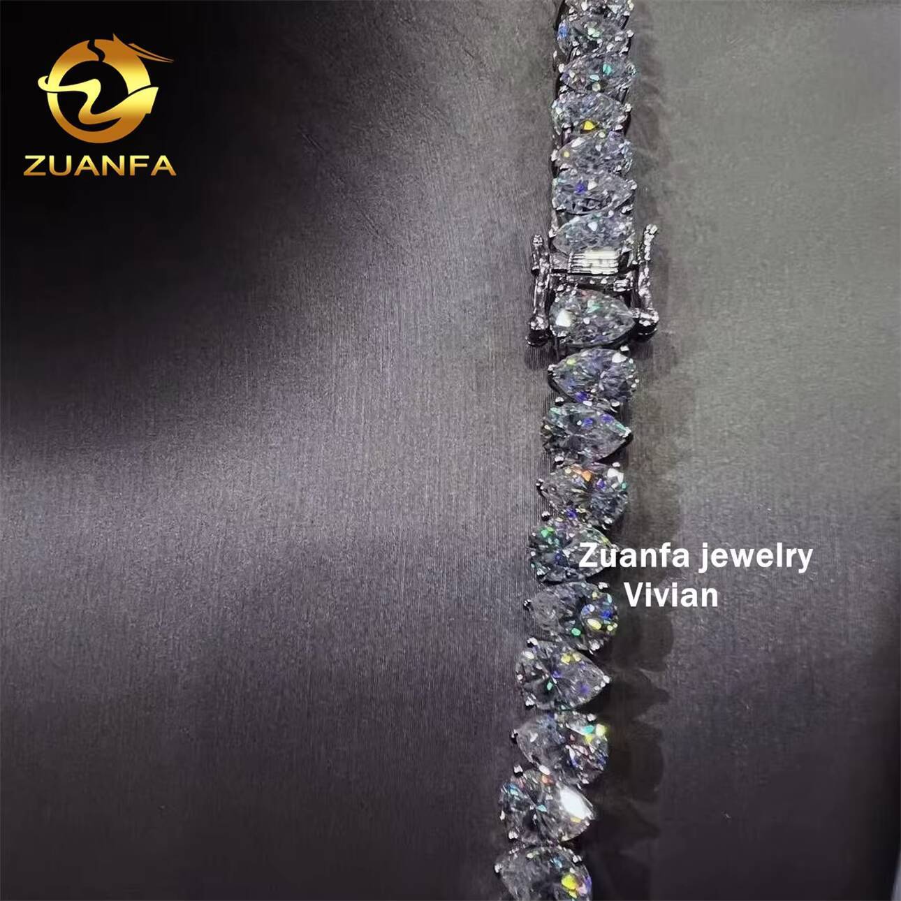 925 Sterling Silver Hip Hop Pass Diamond Tester Fashion GRA Certificated Cross Moissanite Tennis Chain Necklace