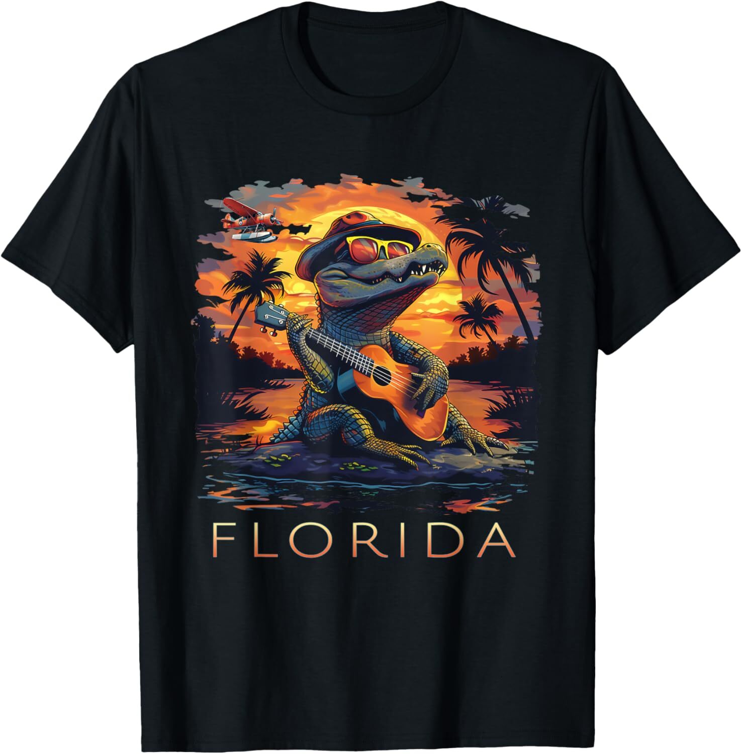 T shirt for Mens Florida Vacation Cute Alligator Graphic Tee Casual Tops Clothes Short sleeve cool