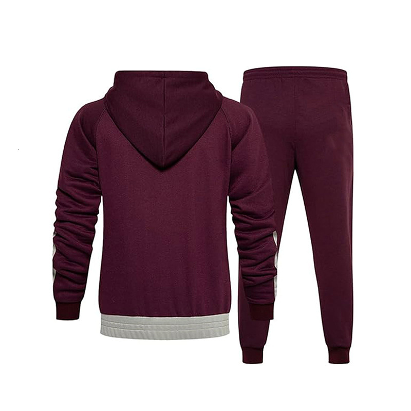 Euro 2024 autumn/winter new versatile mens sports hoodie set with hooded zipper two-piece set