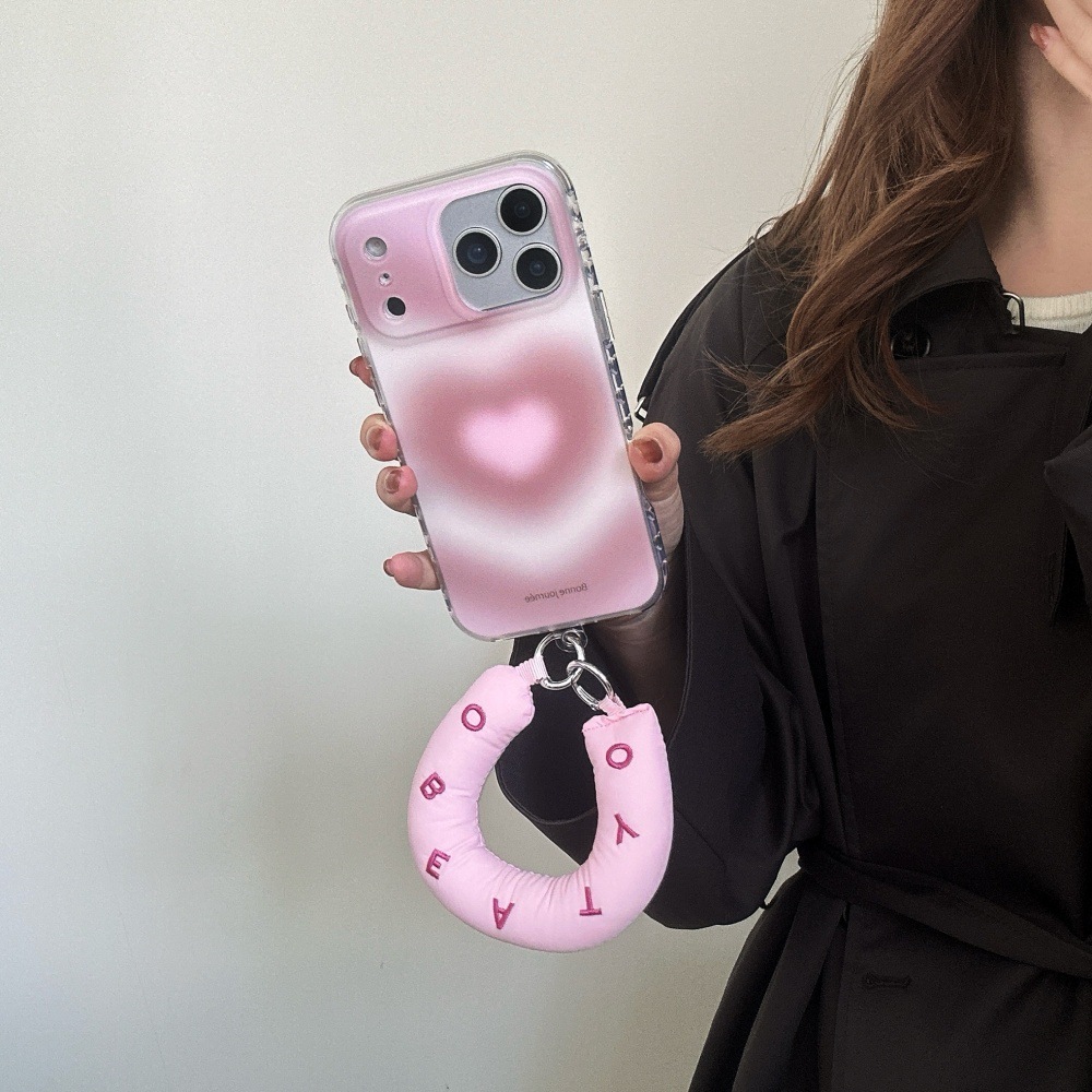 Simple Heart Gradient Phone Case Compatible with iPhone 17/16 Pro Max Cartoon Protective Cover iPhone 15/14 Pro
