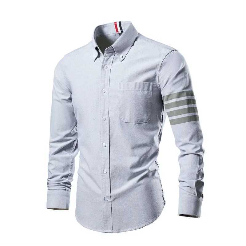 2025 Trend Mens Shirts Casual Soft Thin Slim Luxury Long Sleeve Striped Solid Shirt Male Streetwear Fashion Leisure Male Top K251110