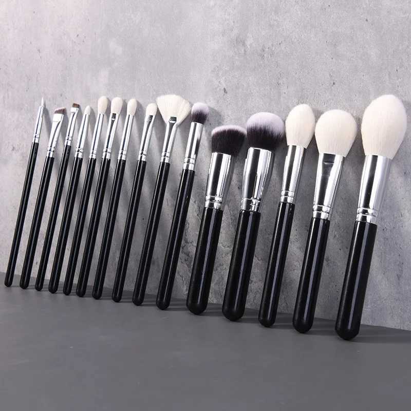 15 Pcs Makeup Brushes Cosmetic Brushes Makeup Brush Set Goat Hair Eyebrow Eyeshadow Foundation Travel Portable with Pouch L251110