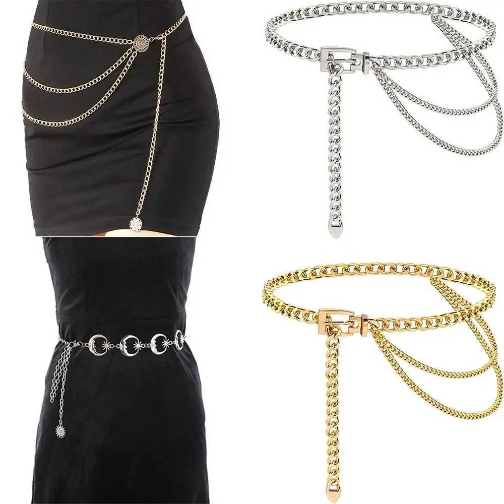 Wenpunk Chain Alloy Belly Chain Sexy Moon Mtilayer Waist Chain Belt Body Jewelry Stainless Steel Chain Belt X250410