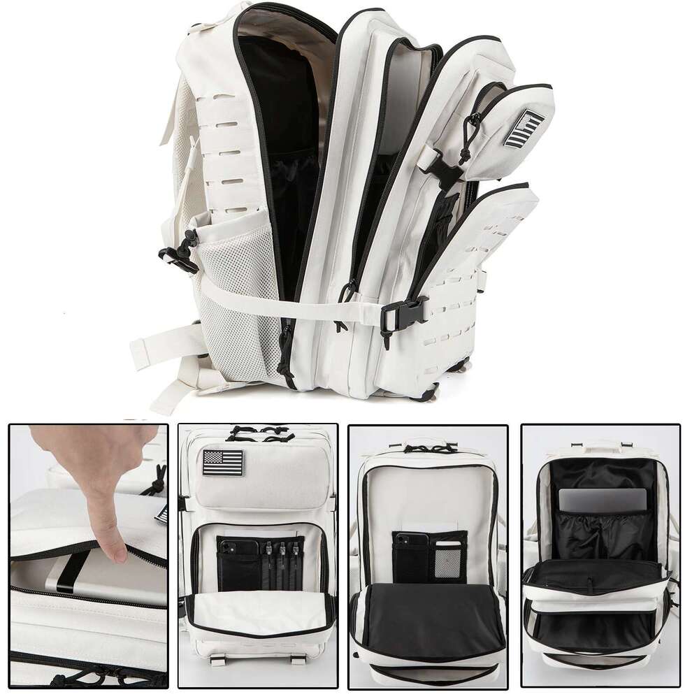 Qt&Qy 25L/45L Tactical Backpack For Men And Women Outdoor Survival Bug Out Bag Small School Rucksack Hking With Bottle Holder