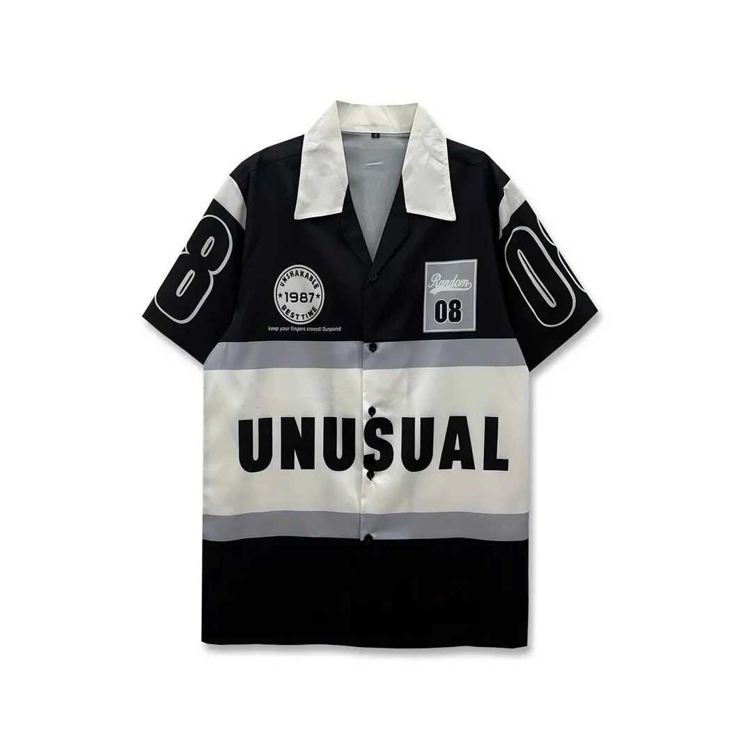 Casual mens shirt with unusual pattern print summer short sleeved T-shirt fashionable street fashion mens oversized clothing Hawaiian shirt X250410