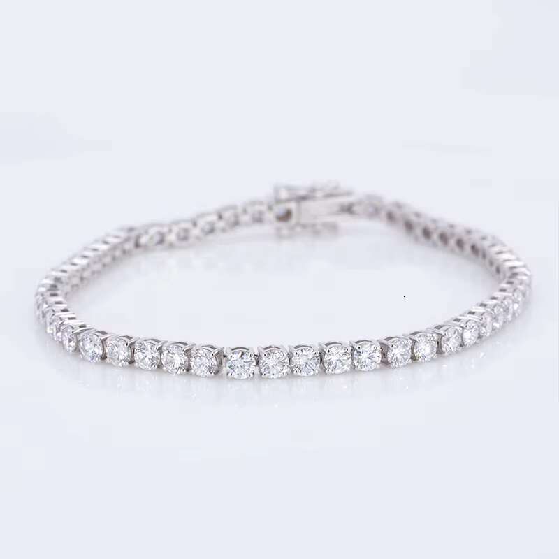 Hot Sell Moissanite Tennis Chain 3mm 4mm 5mm Best Color VS VVS Clarity Moissanite Silver S925 Tennis Bracelet