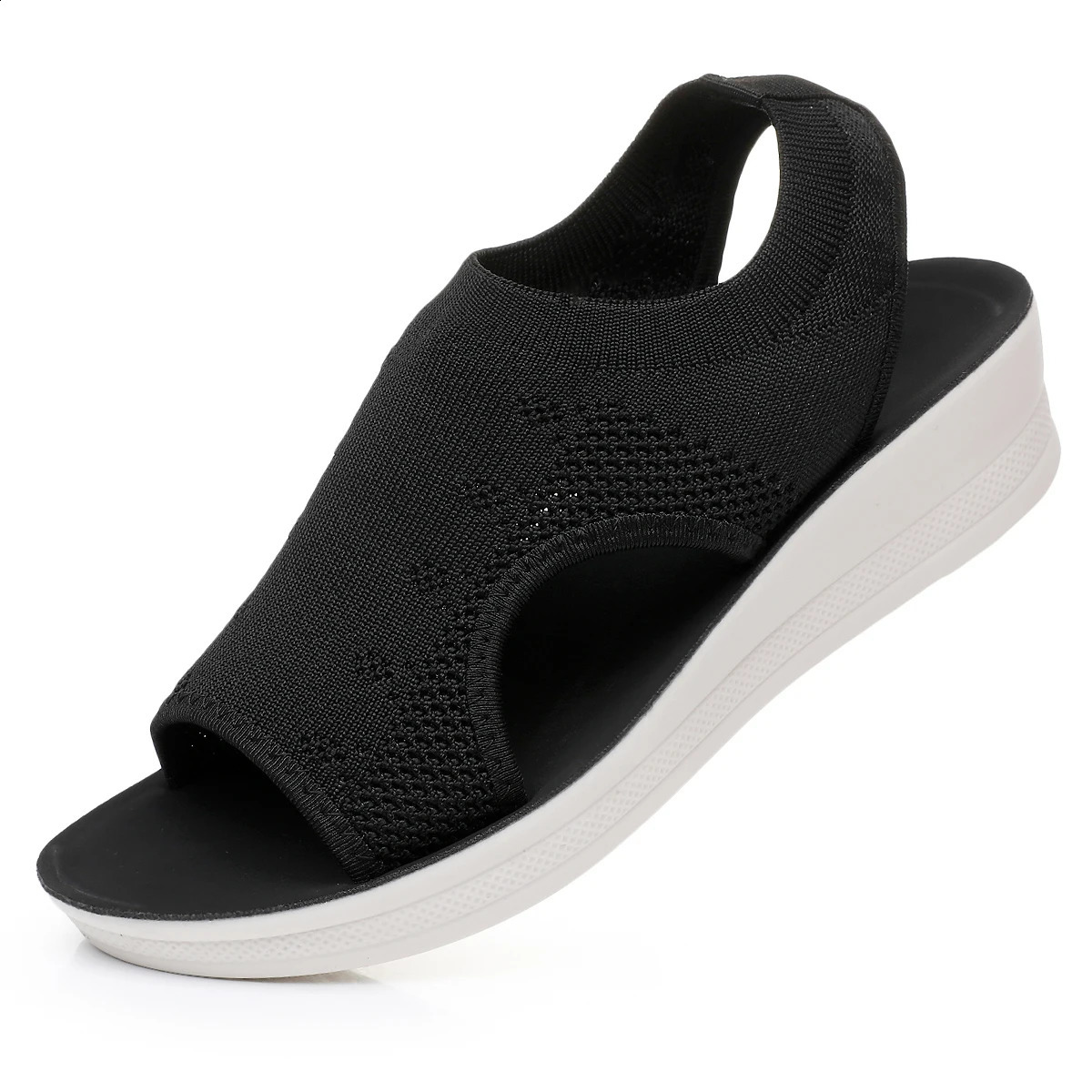 Women Summer Sandals Plus Size Comfort Casual Sport Shoes Female Beach Wedge Shoes Mesh Fish Platform Roman Sandals 250402