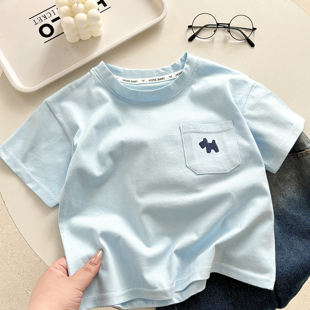 GS- Ddmyshoesvip Children T Shirt Pure Cotton Boys Summer Clothes Baby S New Children S Clothing Girls Loose Casual Top With Half Sleeves