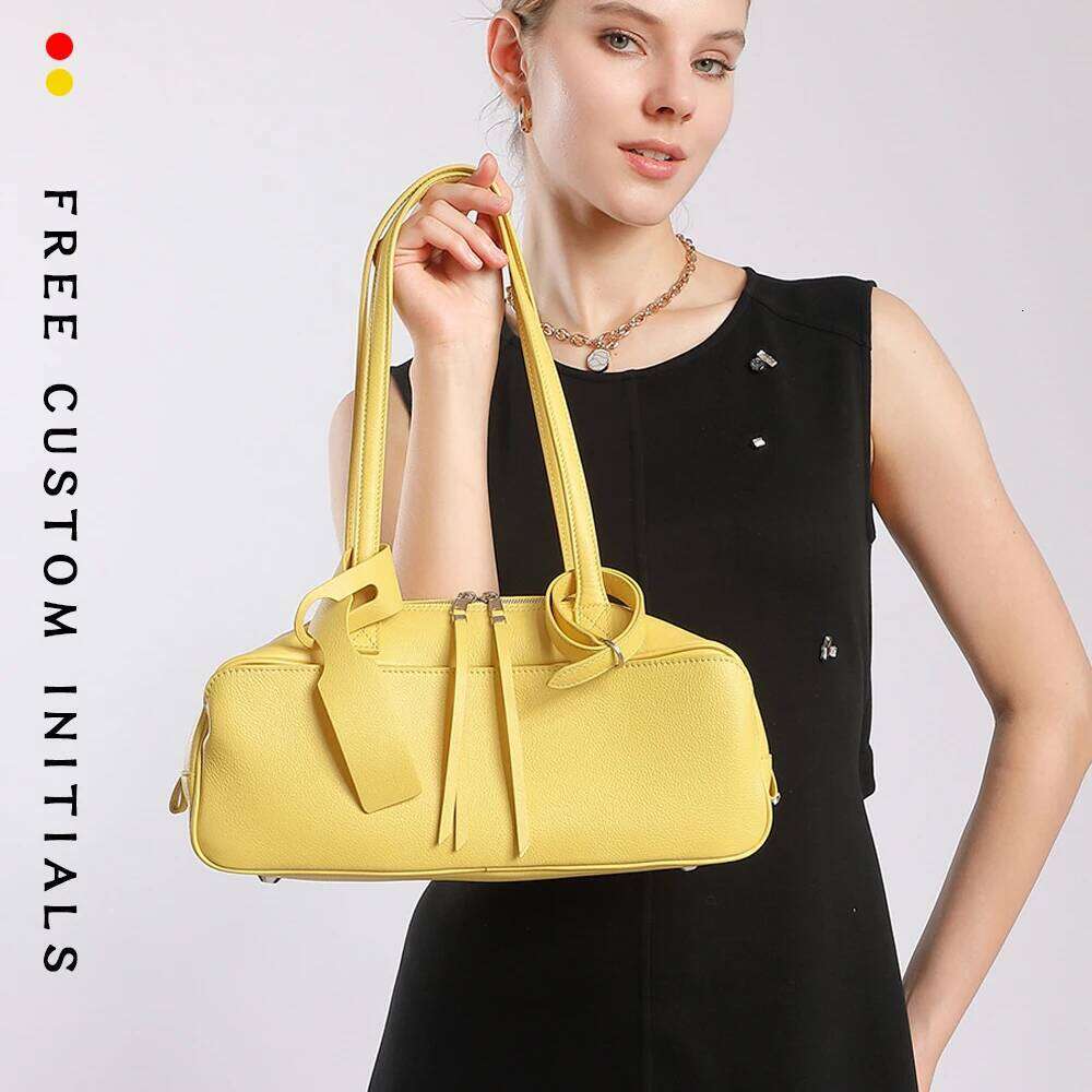 Designer Bag Genuine Leather Bowling Shoulder Underarm Toast Pillow Bag Large Capacity Commuter Tote For Women High End Bag New Handbags