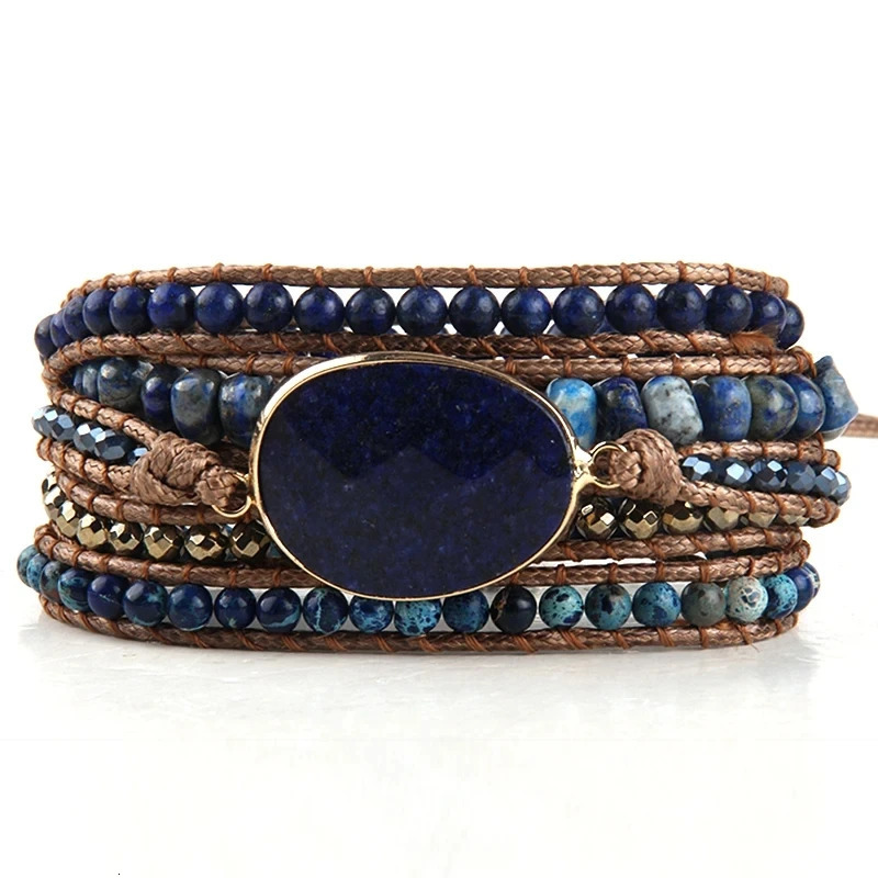 RH Fashion Handma Bohemian Jewelry Accessory Mixed Natural Stones Charm 5 Strands Wrap Bracelets Gift Drop 250409
