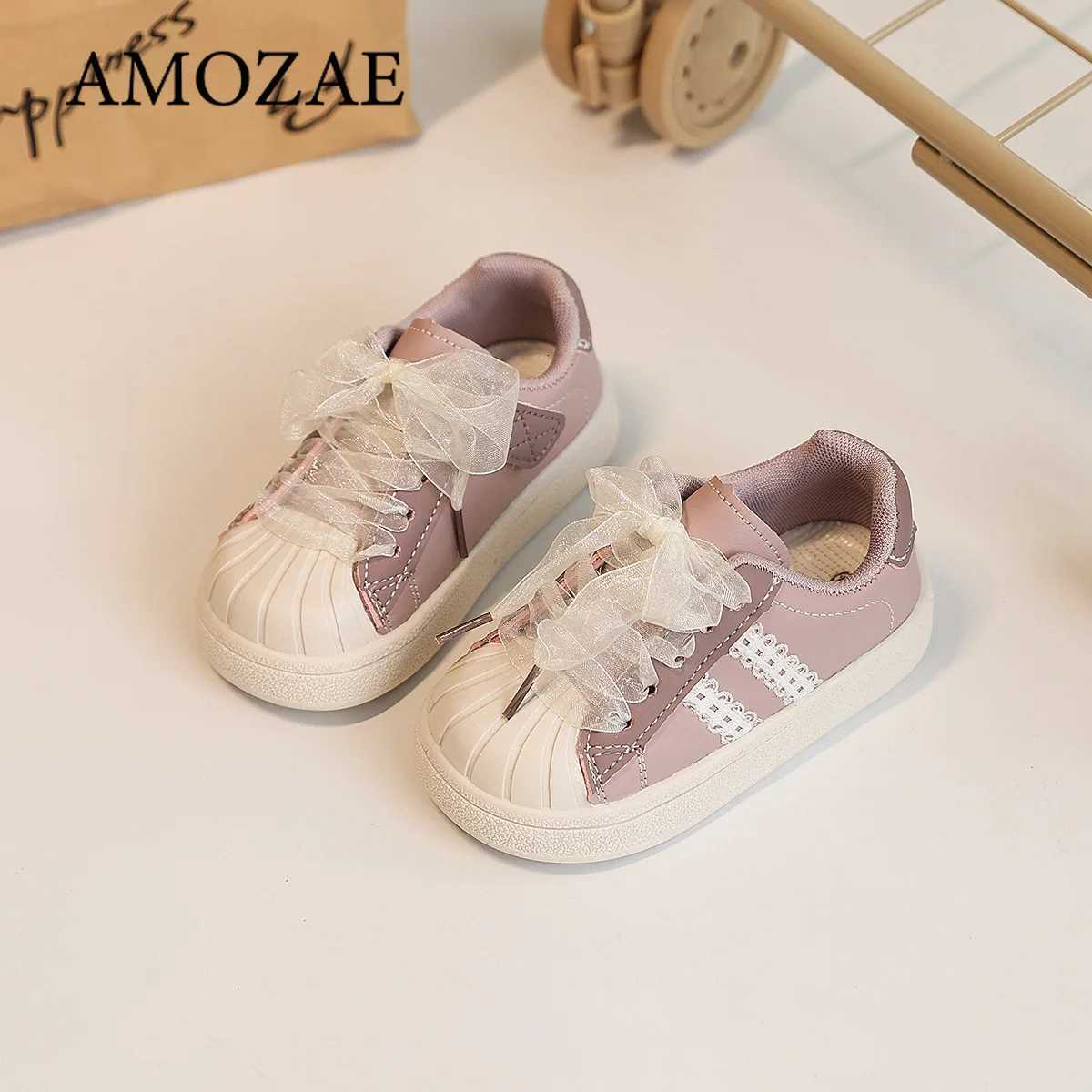 Girls Soft Bottom Anti-Slip Casual Sports Shoes Spring Autumn Style Learning to Walk Shoes Childrens Shell Head Leisure SneakeT251110