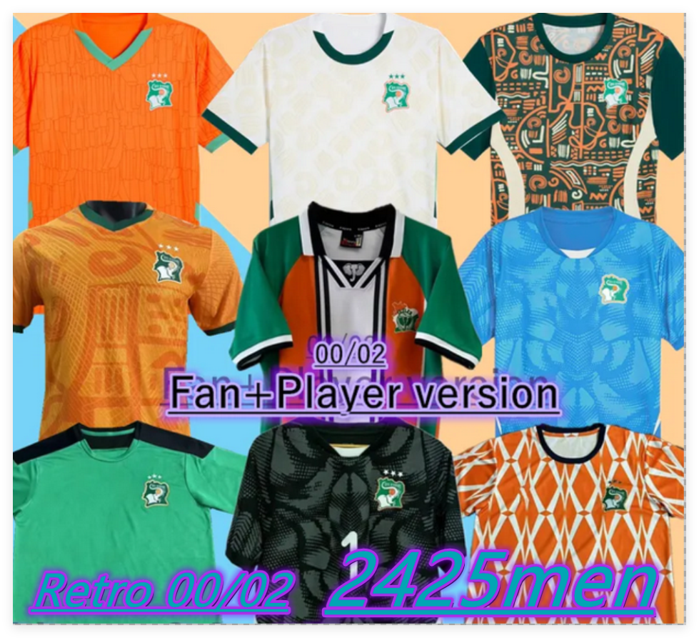 24 25 Ivory CoastS Soccer Jerseys national football team KESSIE DROGBA KOSSOUNOU Uniforms Cote d Ivoire Football Shirt CORNET 2024 Fan player version Mens Retro 00/02