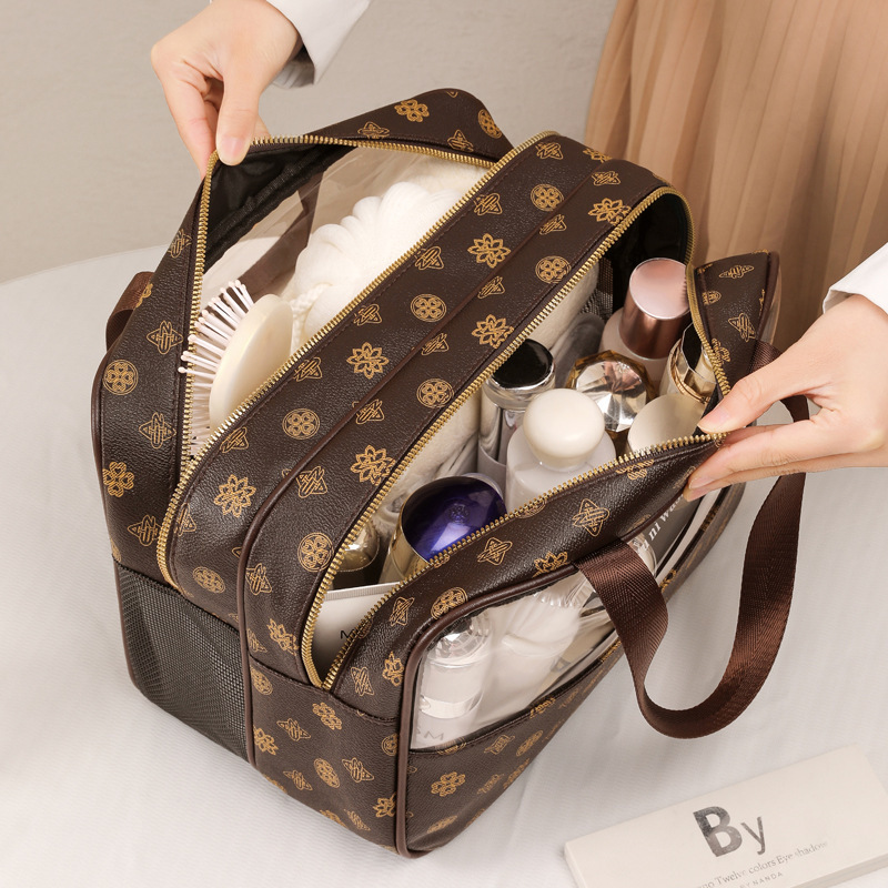 Cosmetic Bag Large Capacity Portable Luxury Transparent Toiletry Bag Travel Handheld Storage Bag for Men and Women