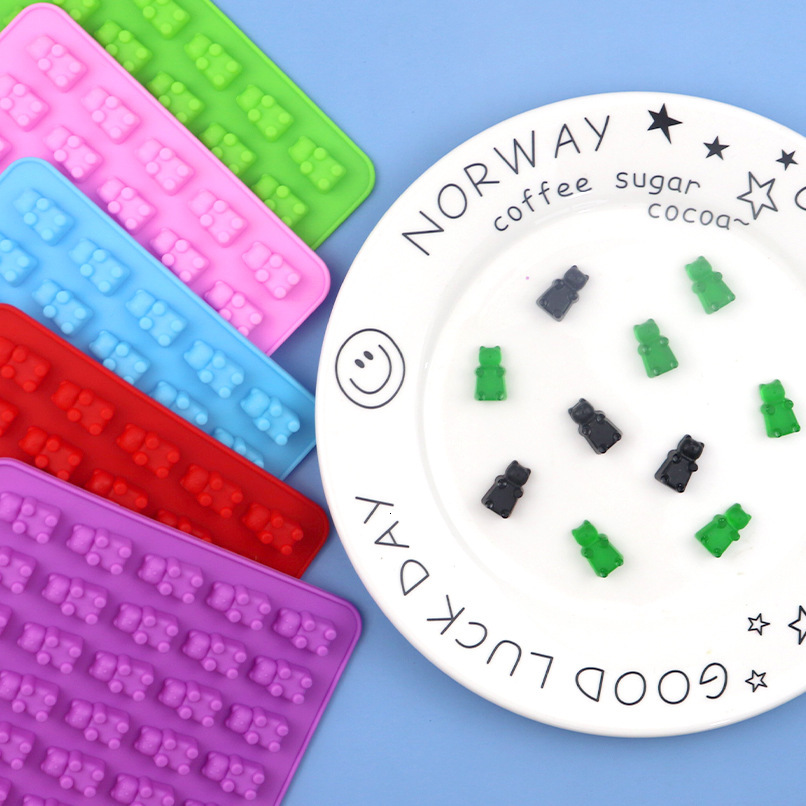 In Stock Wholesale 50 Bear Silicone Chocolate DIY Ice Tray Molds, Wax Sealing Molds