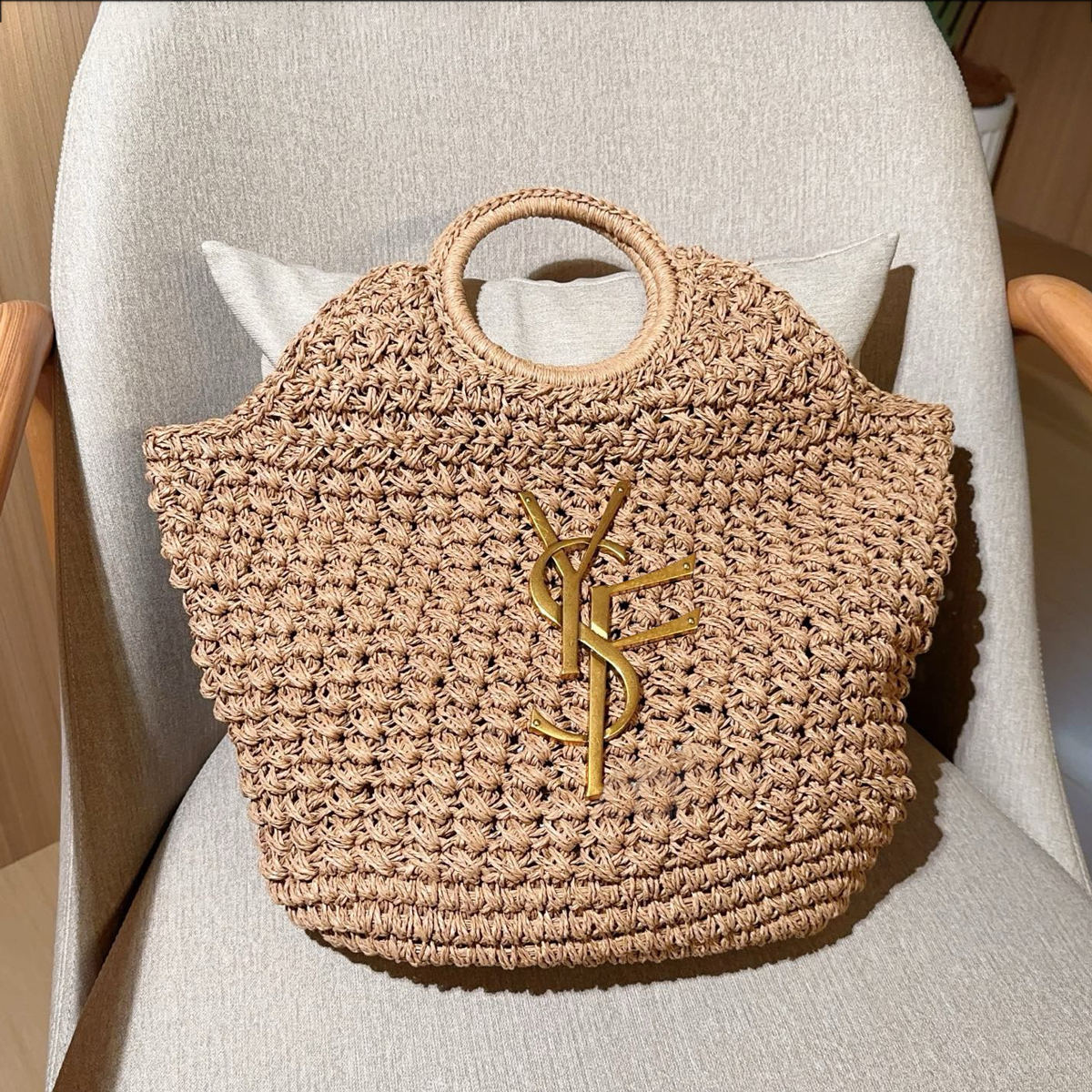 Designer bag tote bag Lafite grass crochet plus large shopping bag vacation bag high-quality women's fashionable leisure beach bag handbag diagonal crossbody bag